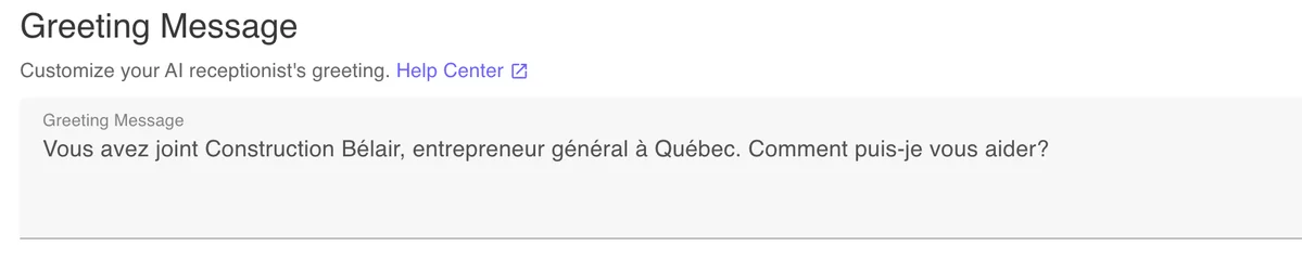 Setting up AI Receptionist to answer calls in any language with a multilingual greeting