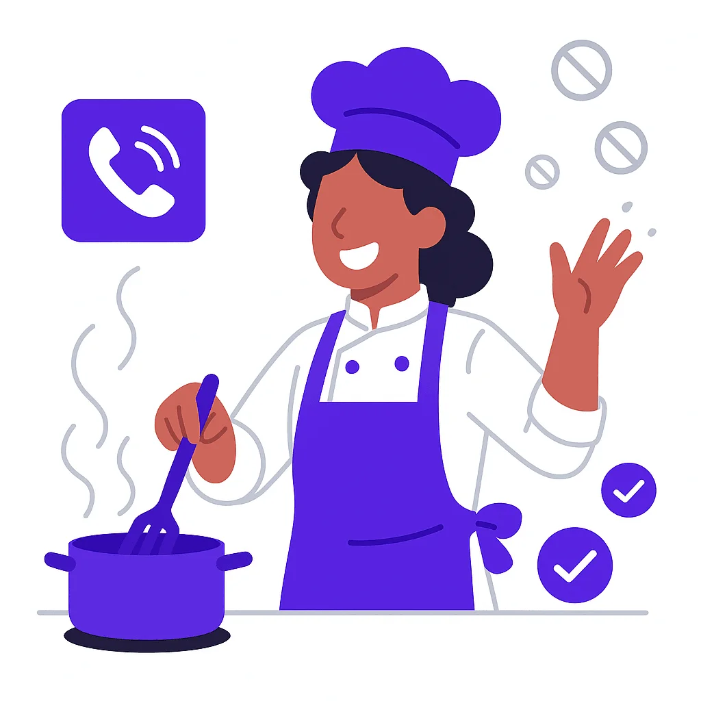 Business owner working on their passion while AI handles calls